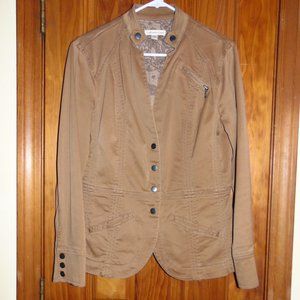 Coldwater Creek Womens Casual Jacket Snap Front Closure Tan SZ 8